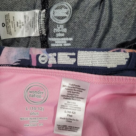 Wonder Nation size L (10-12) plus pant short bathing suit bottoms 3 piece bundle - Picture 2 of 2